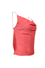 Current Boutique-Lapointe - Coral Orange Satin Cowl Neck Top Sz 8