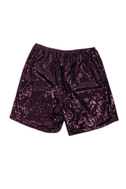 Current Boutique-Lapointe - Dark Mulberry Sequin Shorts Sz M