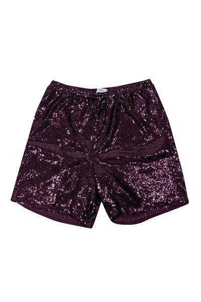 Current Boutique-Lapointe - Dark Mulberry Sequin Shorts Sz M