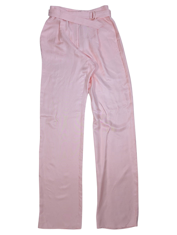 Current Boutique-Lapointe - Light Pink Silk Twill Belted Trousers Sz 4