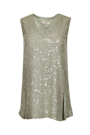 Current Boutique-Lapointe - Mint Sequin Embellished Sleeveless Top Sz 2