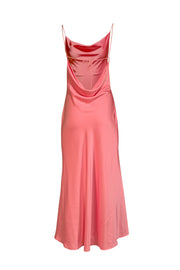 Current Boutique-Lapointe - Pink Satin Cowl Neck Tie Back Dress Sz 6