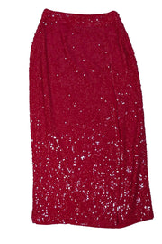 Current Boutique-Lapointe - Red Sequin Midi Skirt w/ Slit Sz 4