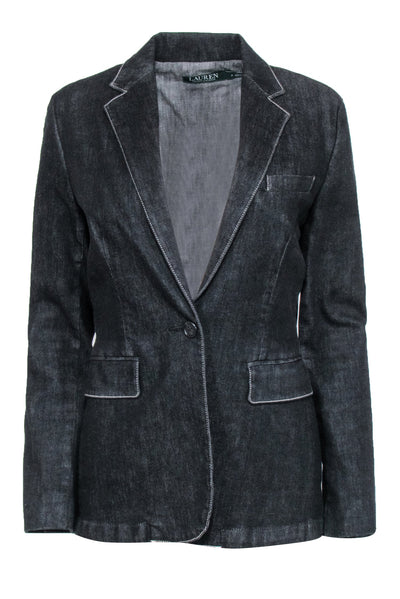 Current Boutique-Lauren Ralph Lauren - Dark Wash Chambray Denim Blazer Sz 6