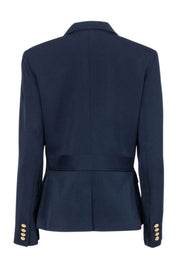 Current Boutique-Lauren Ralph Lauren - Navy Wool Crest Embellished Blazer Sz 10