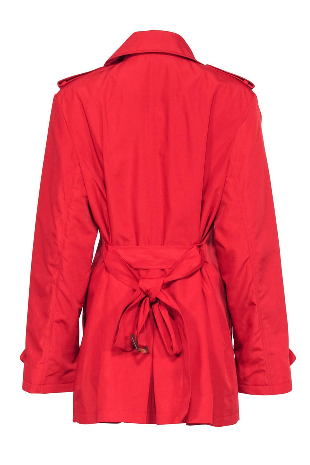 Current Boutique-Lauren by Ralph Lauren - Red Weather Trench Coat Sz XL