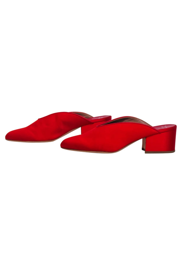 Current Boutique-Laurence Dacade - Red Satin Mule Heels Sz 10