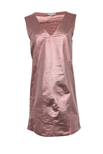 Current Boutique-L'autre Chose - Salmon Pink Metallic Sleeveless Dress Sz 8