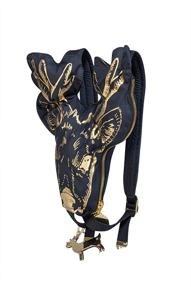 Current Boutique-LeSportsac - Black & Gold Stella McCartney Deer Rucksack Backpack