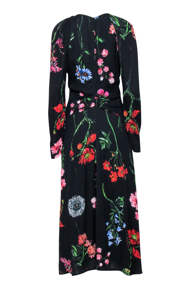 Current Boutique-Lela Rose - Black & Multi Color Floral Maxi Dress Sz 6