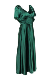 Current Boutique-Lela Rose - Green Hammered Satin Midi Dress Sz 6