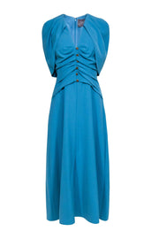 Current Boutique-Lela Rose - Robins Egg Blue Capelet Midi Dress Sz 8