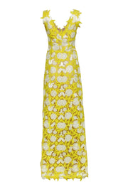 Current Boutique-Lela Rose - Yellow & White Lemon Print Formal Dress Sz 6