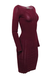 Current Boutique-Leon Max - Maroon Knit Long Sleeve Midi Dress Sz XS