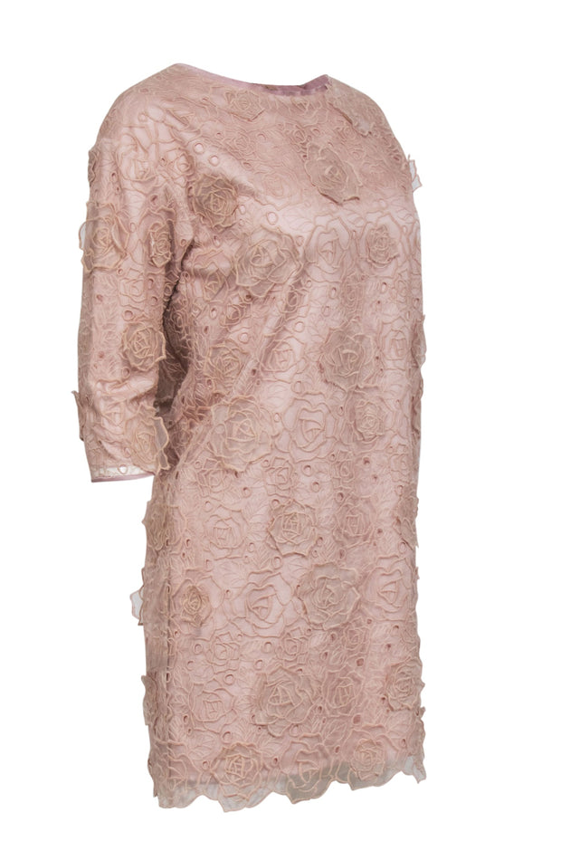 Current Boutique-Leur Logette - Blush Pink Floral Lace Dress Sz 10