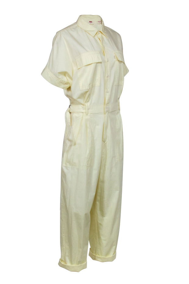 Current Boutique-Levi's – Yellow Short Sleeve Utility Jumpsuit Sz M