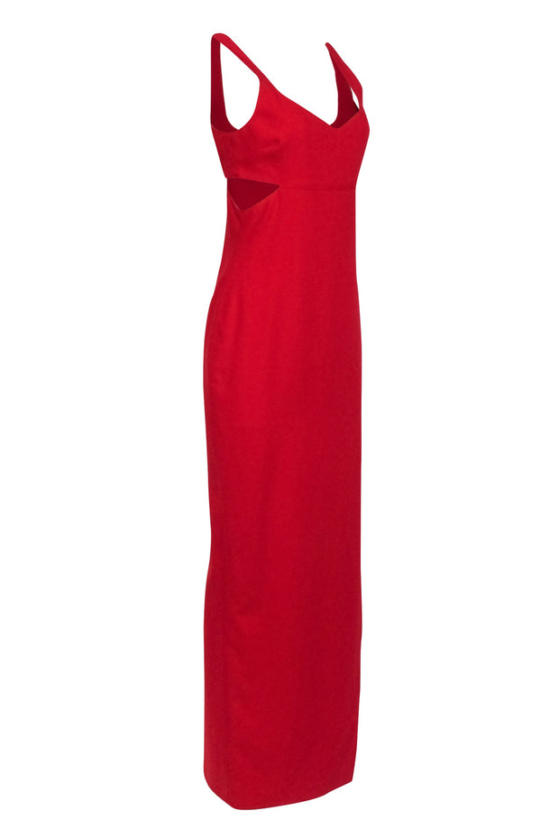 Current Boutique-Likely S- Red Sleeveless Side Cut Out High Slit Gown Sz 8