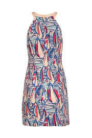 Current Boutique-Lilly Pulitzer - Blue, White, & Pink Print Sleeveless Dress Sz 6