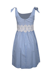 Current Boutique-Lilly Pulitzer - Blue & White Striped Seersucker Dress w/ Lace Trim Sz 4