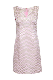 Current Boutique-Lilly Pulitzer - Blush Pink & Gold Metallic Print Sleeveless Dress Sz 2