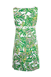 Current Boutique-Lilly Pulitzer - Green, White, & Pink Printed Dobby Dress w/ Embroidery Sz 8