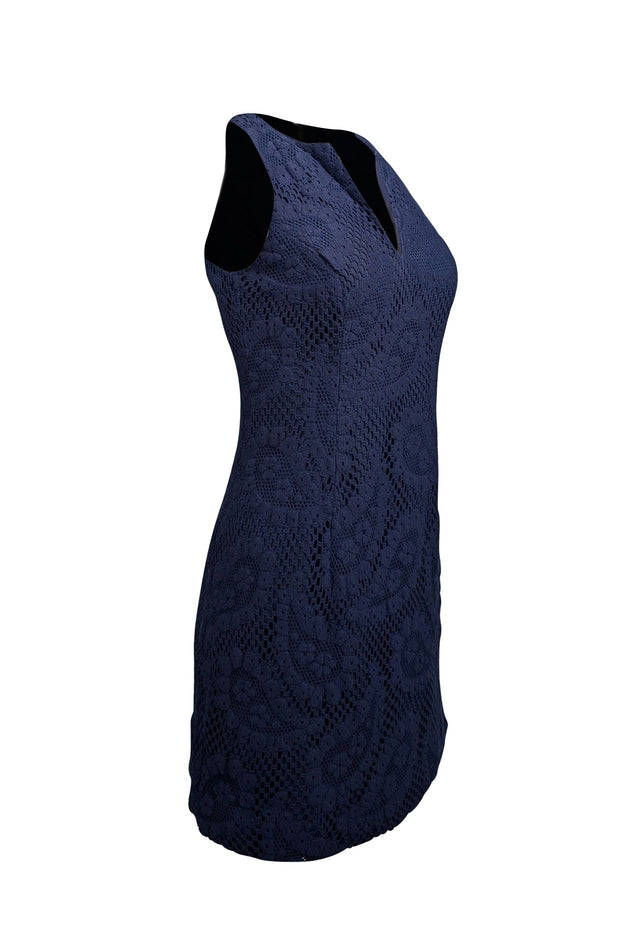 Current Boutique-Lilly Pulitzer - Navy Paisley Lace Sleeveless Dress Sz 2