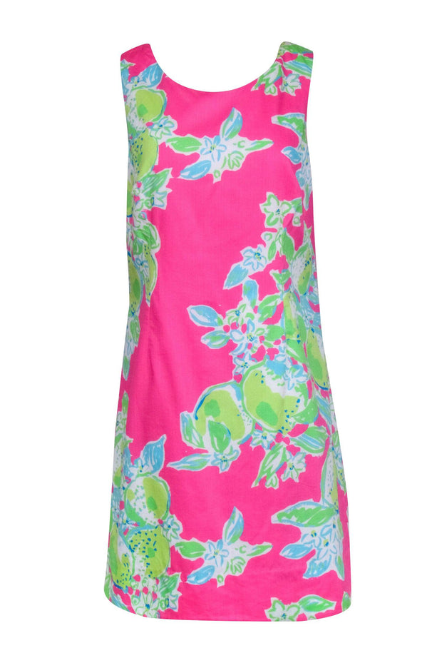 Current Boutique-Lilly Pulitzer - Pink Floral Sleeveless Sheath Dress Sz 12