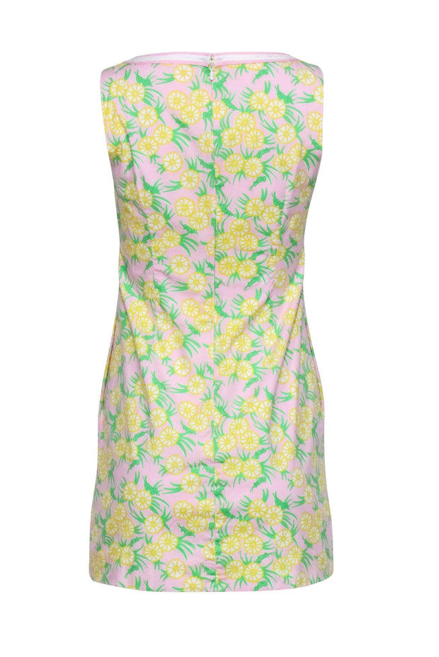 Current Boutique-Lilly Pulitzer - Pink, Green, & Yellow Floral Grasshopper Print Shift Dress Sz 2