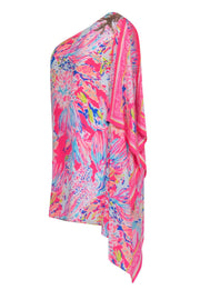 Current Boutique-Lilly Pulitzer - Pink & Multi Color Print One Shoulder Shift Dress Sz 0