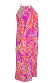 Current Boutique-Lilly Pulitzer - Pink & Neon Orange Abrstrac Print Mid Maxi Dress Sz XXS