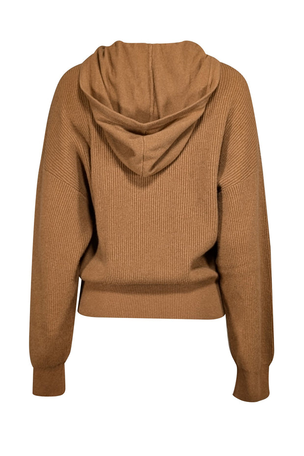 Current Boutique-Lilysilk - Toffee Brown Cashmere Sweater w/ Detachable Hood Sz M