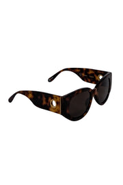 Current Boutique-Linda Farrow - Brown Tortoise Shell Print "Debbie" Sunglasses