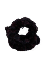 Current Boutique-Linda Richards - Maroon & Black Rabbit Fur Scarf