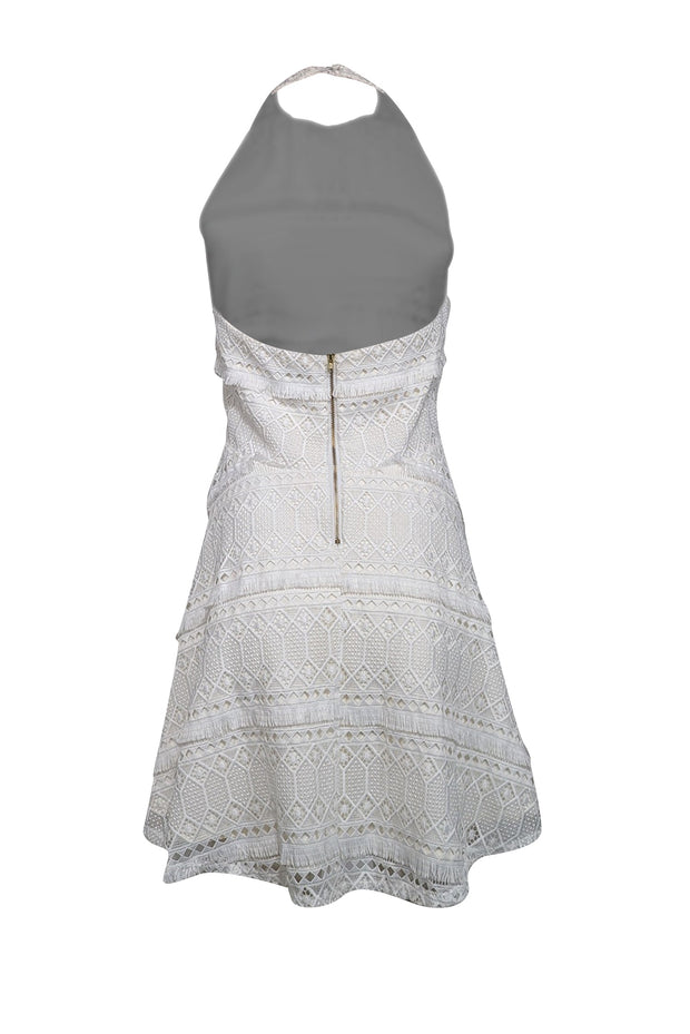 Current Boutique-Lisa & Lucy - Ivory Crochet Lace Halter Dress Sz M