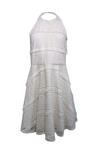 Current Boutique-Lisa & Lucy - Ivory Crochet Lace Halter Dress Sz M