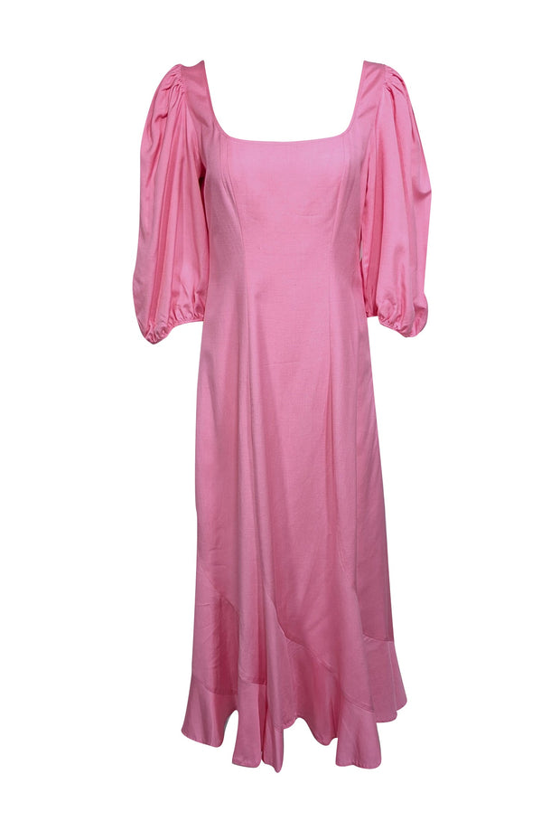 Current Boutique-Loeffler Randall - Bubblegum Pink Curved Seam Maxi Dress Sz 6