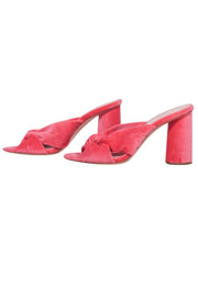 Current Boutique-Loeffler Randall - Pink Velour Mule Pumps Sz 7