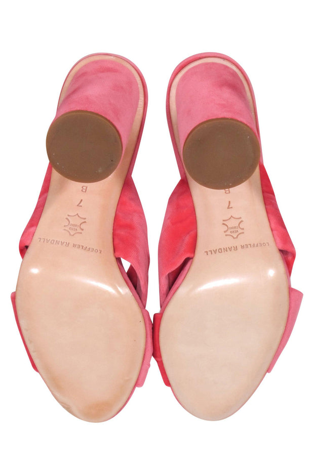 Current Boutique-Loeffler Randall - Pink Velour Mule Pumps Sz 7