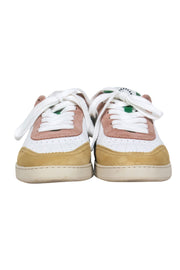 Current Boutique-Loeffler Randall - White Lace Up Sneakers w/ Color Blocking Details Sz 9