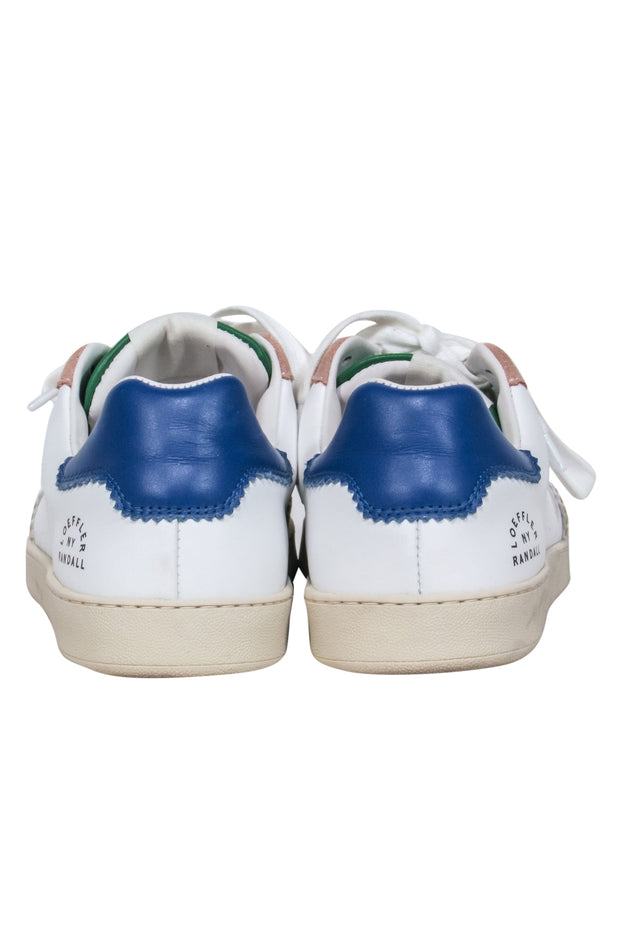 Current Boutique-Loeffler Randall - White Lace Up Sneakers w/ Color Blocking Details Sz 9