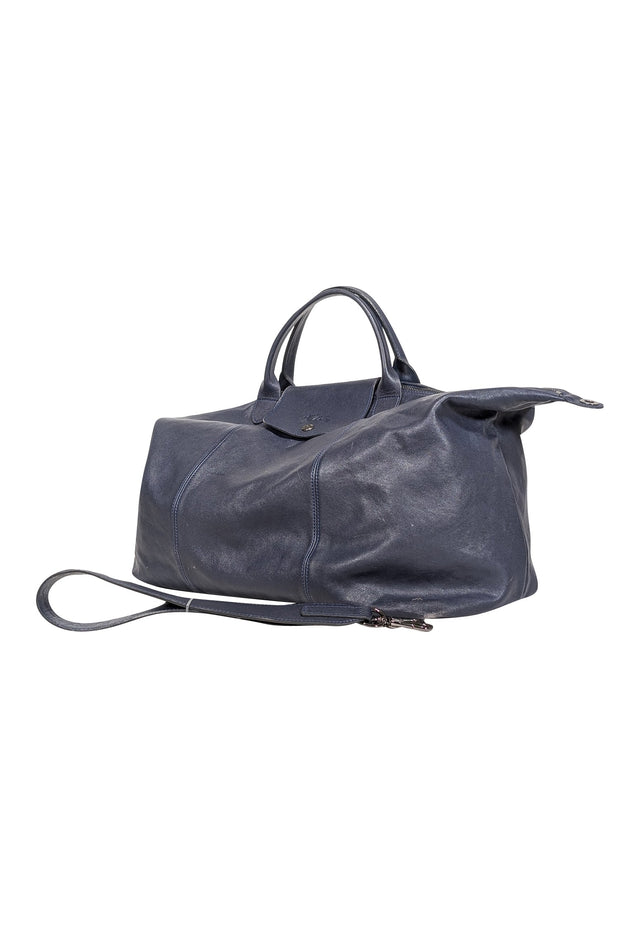 Current Boutique-Longchamp - Navy Leather Duffle Bag