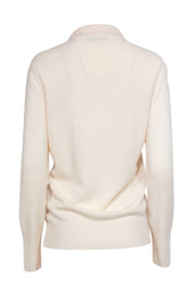 Current Boutique-Loro Piana - Ivory Cashmere Turtle Neck Quarter Button Sweater Sz 6