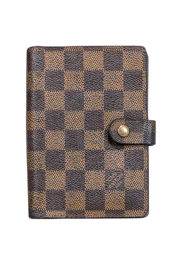 Current Boutique-Louis Vuitton - Brown Ebene Damier Small Ring Agenda Cover