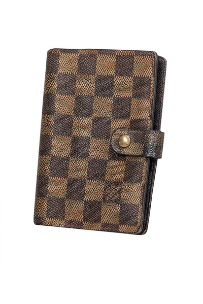 Current Boutique-Louis Vuitton - Brown Ebene Damier Small Ring Agenda Cover