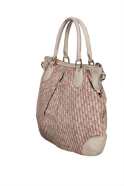 Current Boutique-Louis Vuitton - Pink & Cream Stripe Monogram Satchel Bag