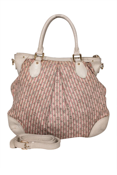 Current Boutique-Louis Vuitton - Pink & Cream Stripe Monogram Satchel Bag