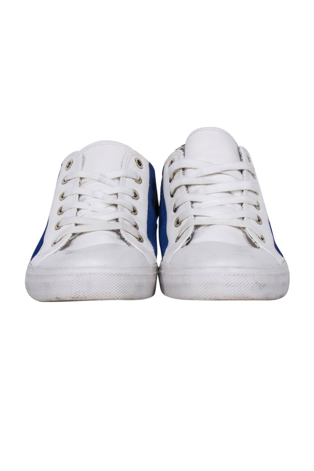 Current Boutique-Love Moschino - White, Blue, & Black Lace Up Sneaker Sz 8