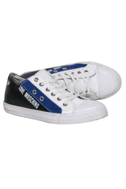 Current Boutique-Love Moschino - White, Blue, & Black Lace Up Sneaker Sz 8