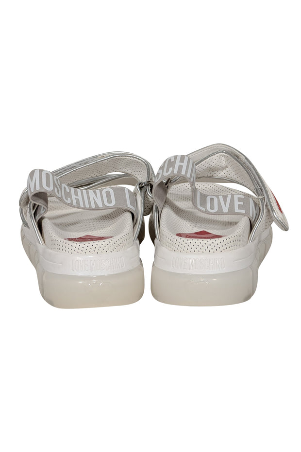 Current Boutique-Love Moschino - White Velcro Strappy Sandals Sz 7