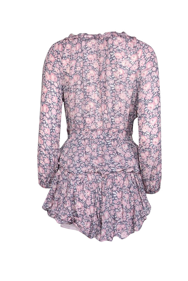 Current Boutique-LoveShackFancy - Pink & Grey Floral Print Dress Sz XS